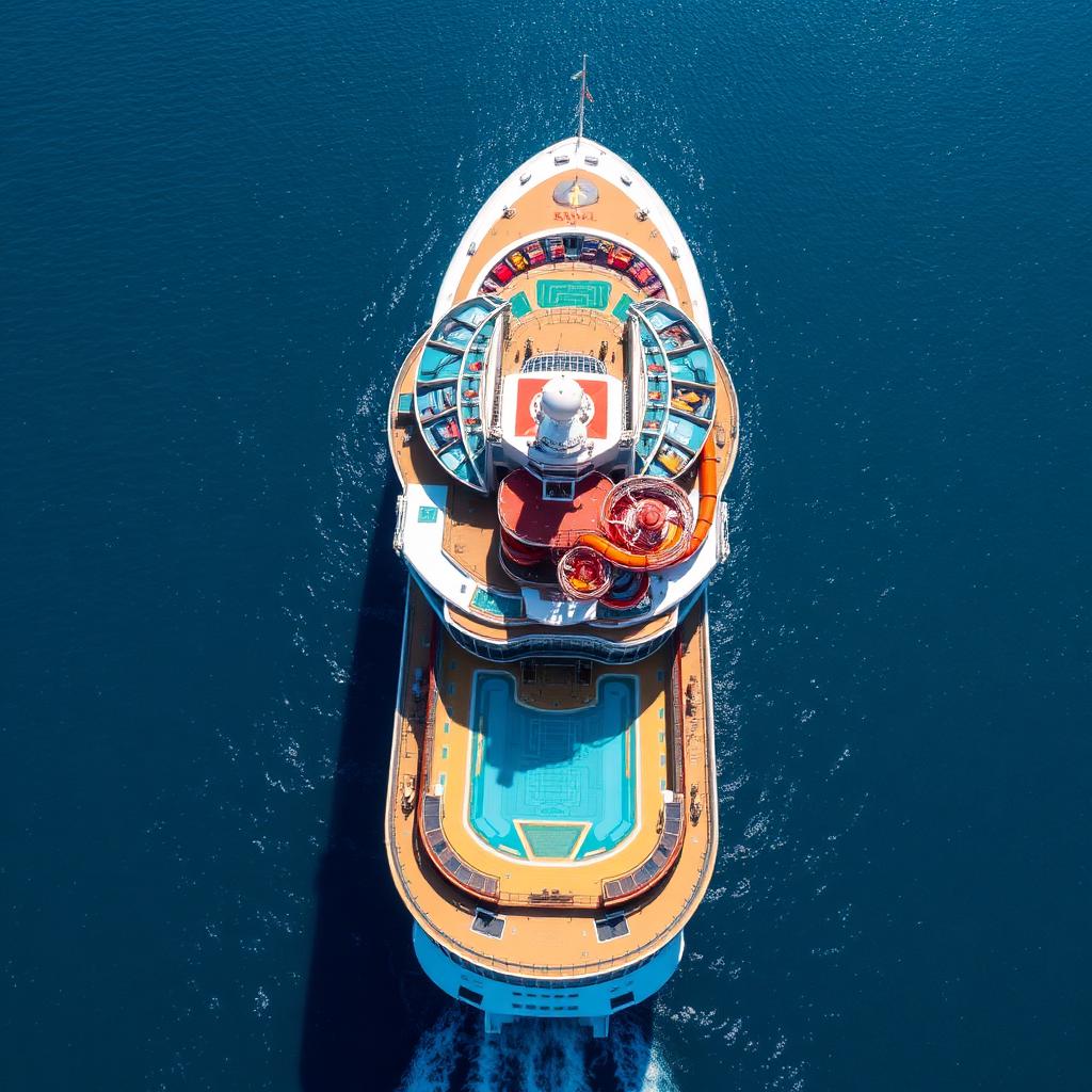 Royal Caribbean cruise ship from above